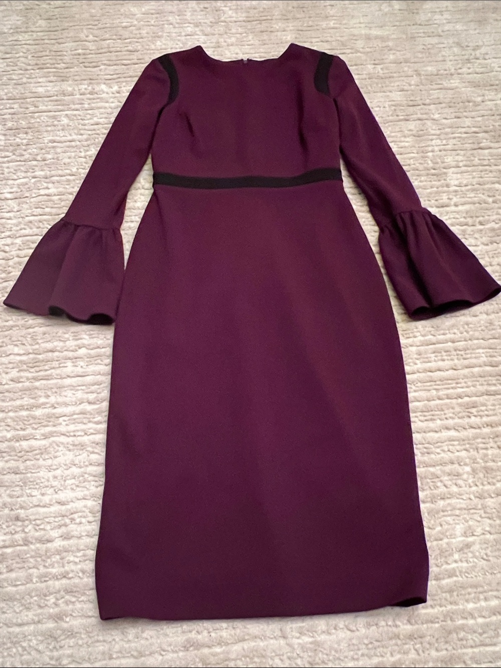 Calvin Klein Plum Midi Dress with Black Trim